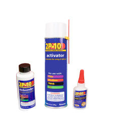 FastCap 2P-10 Adhesive 2.25 oz Thick with 12 oz Activator with 2 Oz Debonder