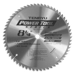 Tenryu PT-21060 8-1/4-Inch C-3 60T Carbide Tipped Saw Blade