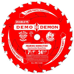 Freud D0724DA Diablo 7-1/4-inch 24T Demo Demon Framing & Demolition Saw Blade
