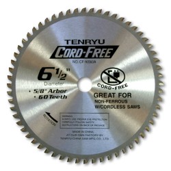 TENRYU CF-16560A Cordless Aluminum Cutting 6-1/2-Inch 60T Saw Blade