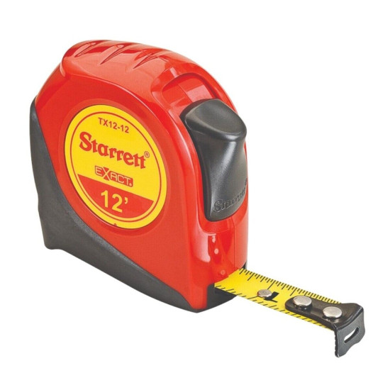 Starrett KTX12-12-N Tape Measure Exact 1/2-Inch x 12-ft English Pocket Tape