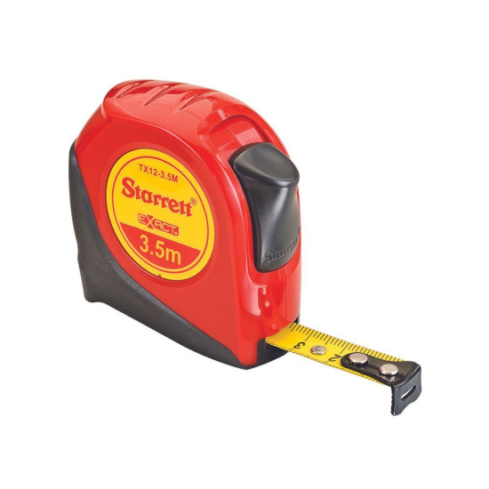 Starrett Exact Retractable Metric Pocket Tape Measure with Nylon - KTX12-3.5M-N