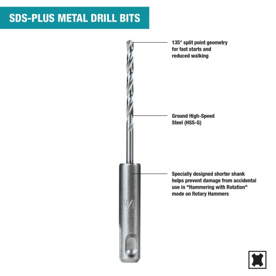 Makita B-59106 1/8-inch x 3-7/8-inch SDS-Plus Drill Bit, Metal