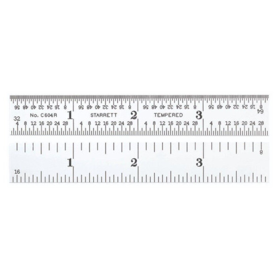 Starrett C604R-4 Spring Tempered Steel Rule With Inch Graduations